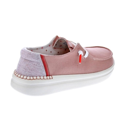 Mocasines Hey Dude zapatos Mujer modelo Wendy Rise Rosa Elástico