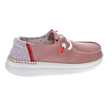 Mocasines Hey Dude zapatos Mujer modelo Wendy Rise Rosa Elástico