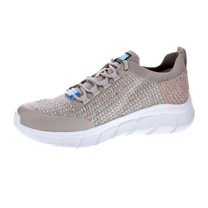 Zapatillas Skechers zapatos Mujer modelo Bobs Flex Beige 