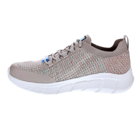 Zapatillas Skechers zapatos Mujer modelo Bobs Flex Beige 