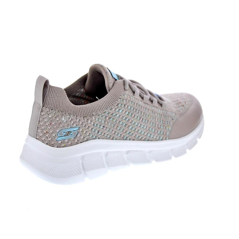 Zapatillas Skechers zapatos Mujer modelo Bobs Flex Beige 