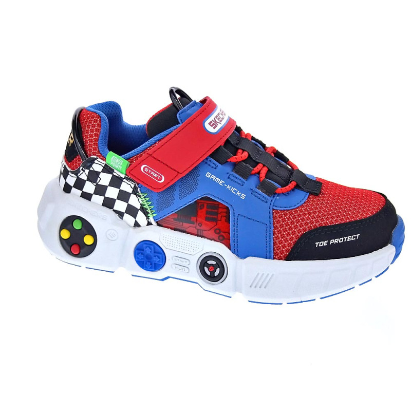 Zapatillas Skechers zapatos Niño modelo Gametronix Rojo 