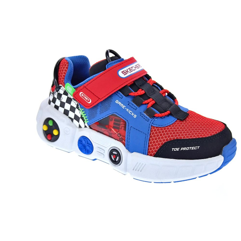 Zapatillas Skechers zapatos Niño modelo Gametronix Rojo 