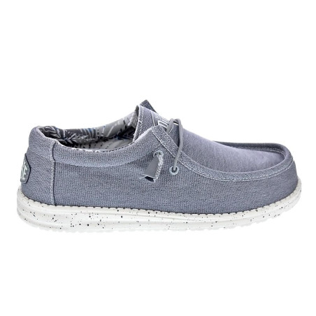 Mocasines Hey Dude zapatos Hombre modelo Wally Stretch Canvas Gris 