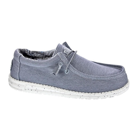 Mocasines Hey Dude zapatos Hombre modelo Wally Stretch Canvas Gris 