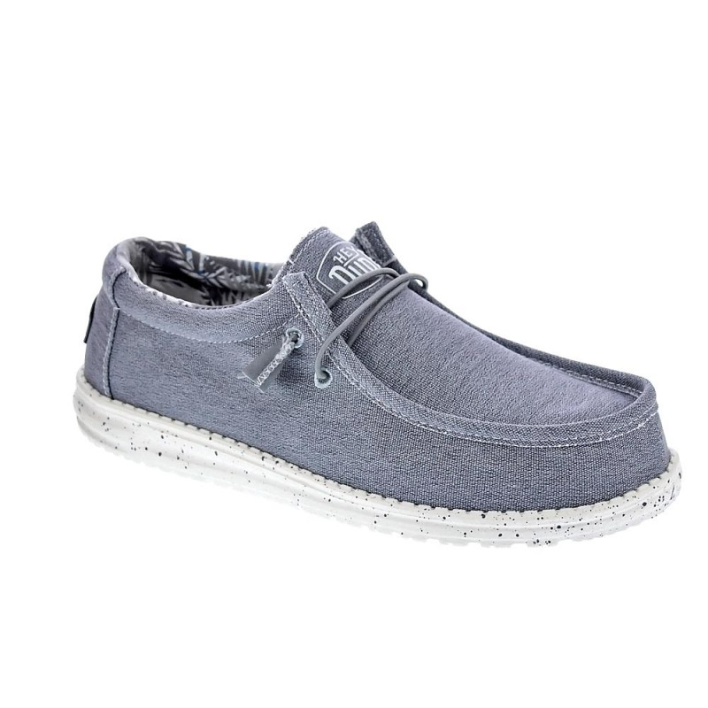 Mocasines Hey Dude zapatos Hombre modelo Wally Stretch Canvas Gris 