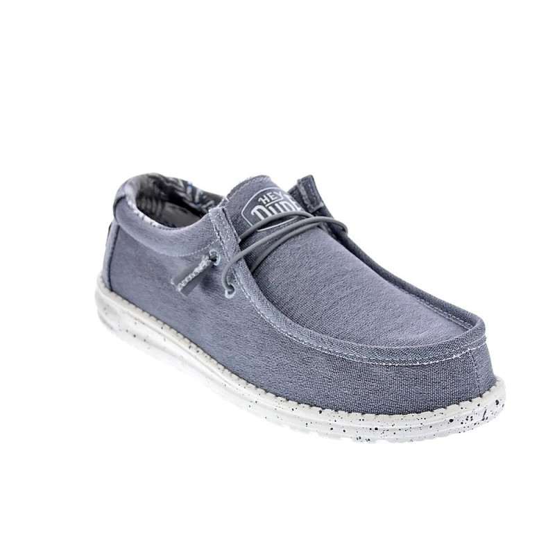 Mocasines Hey Dude zapatos Hombre modelo Wally Stretch Canvas Gris 
