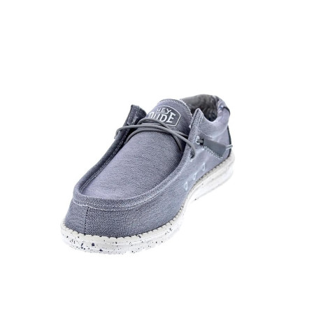 Mocasines Hey Dude zapatos Hombre modelo Wally Stretch Canvas Gris 