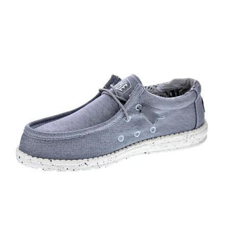Mocasines Hey Dude zapatos Hombre modelo Wally Stretch Canvas Gris 
