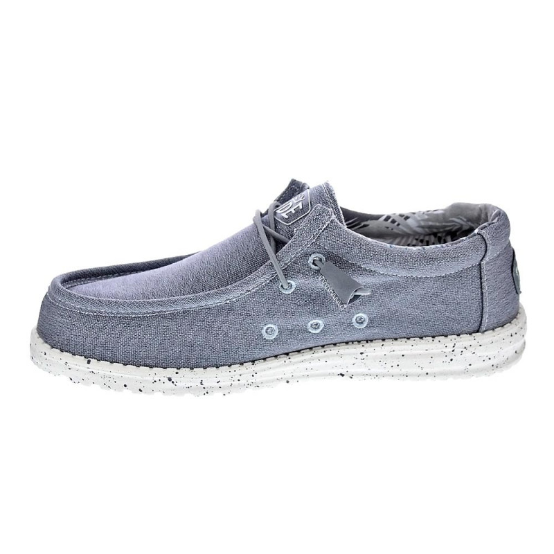 Mocasines Hey Dude zapatos Hombre modelo Wally Stretch Canvas Gris 