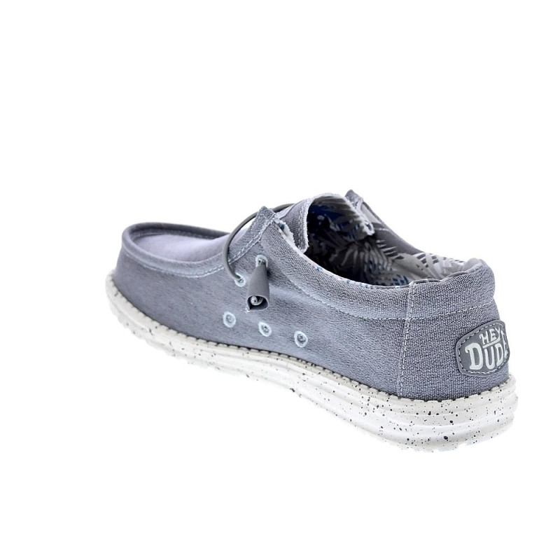 Mocasines Hey Dude zapatos Hombre modelo Wally Stretch Canvas Gris 