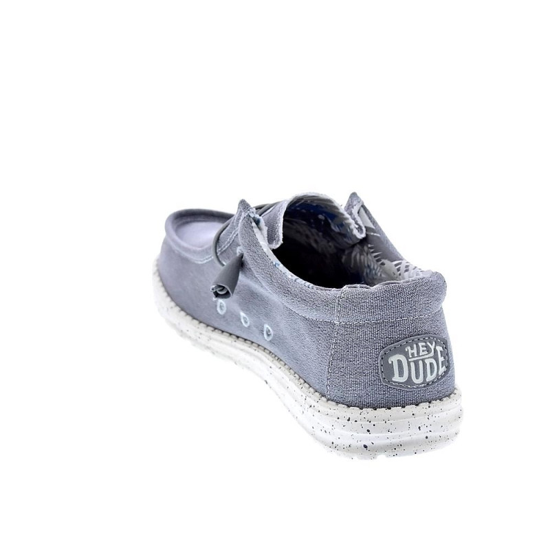 Mocasines Hey Dude zapatos Hombre modelo Wally Stretch Canvas Gris 