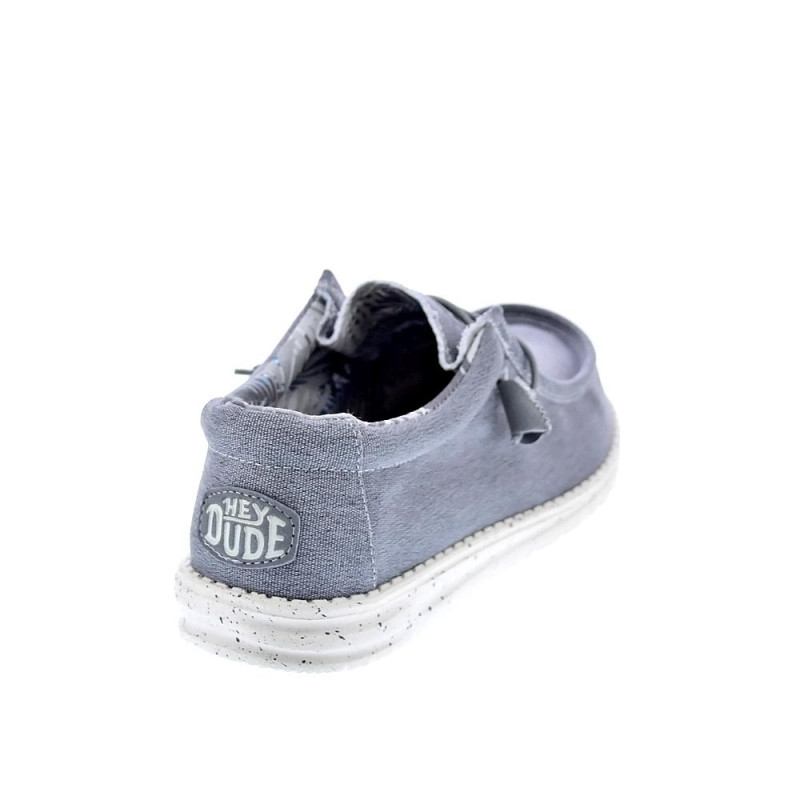 Mocasines Hey Dude zapatos Hombre modelo Wally Stretch Canvas Gris 