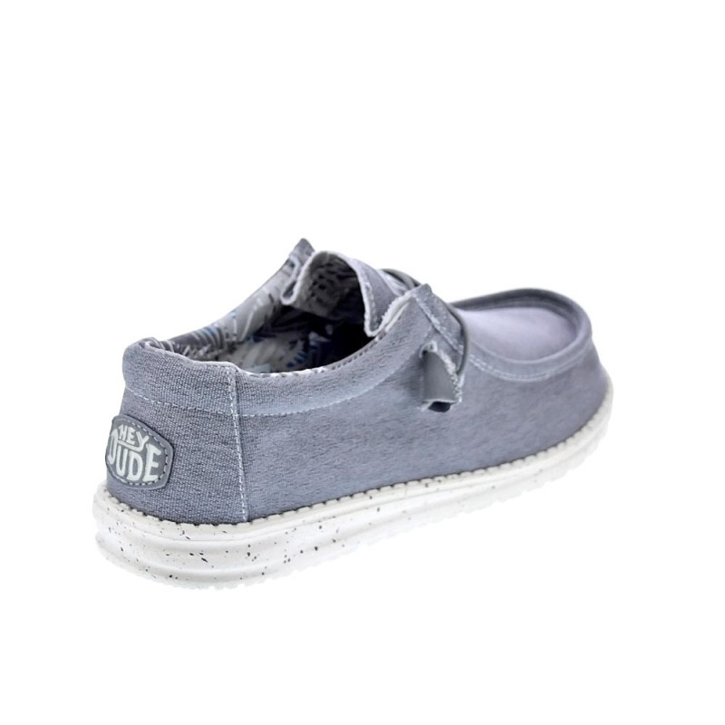 Mocasines Hey Dude zapatos Hombre modelo Wally Stretch Canvas Gris 