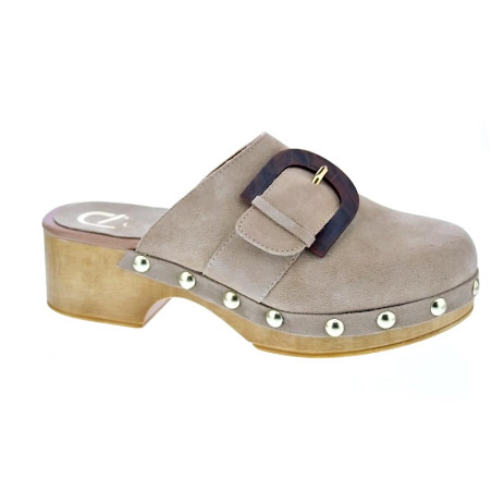 Zuecos Claudia zapatos Mujer modelo Saura Beige 