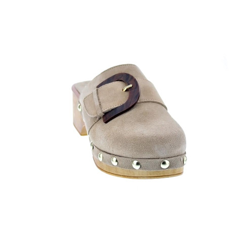 Zuecos Claudia zapatos Mujer modelo Saura Beige 