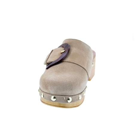 Zuecos Claudia zapatos Mujer modelo Saura Beige 