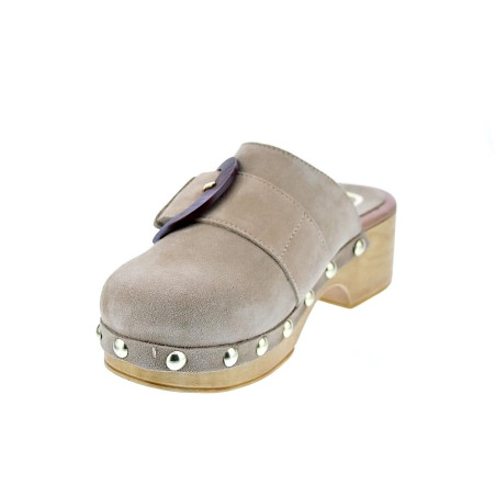 Zuecos Claudia zapatos Mujer modelo Saura Beige 