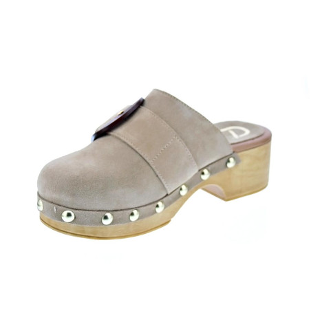 Zuecos Claudia zapatos Mujer modelo Saura Beige 