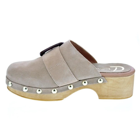 Zuecos Claudia zapatos Mujer modelo Saura Beige 