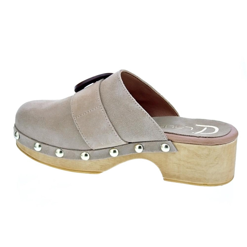Zuecos Claudia zapatos Mujer modelo Saura Beige 