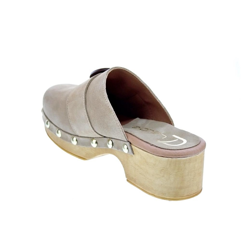 Zuecos Claudia zapatos Mujer modelo Saura Beige 