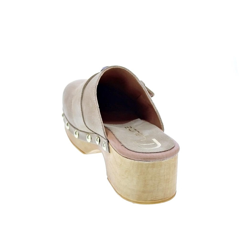 Zuecos Claudia zapatos Mujer modelo Saura Beige 