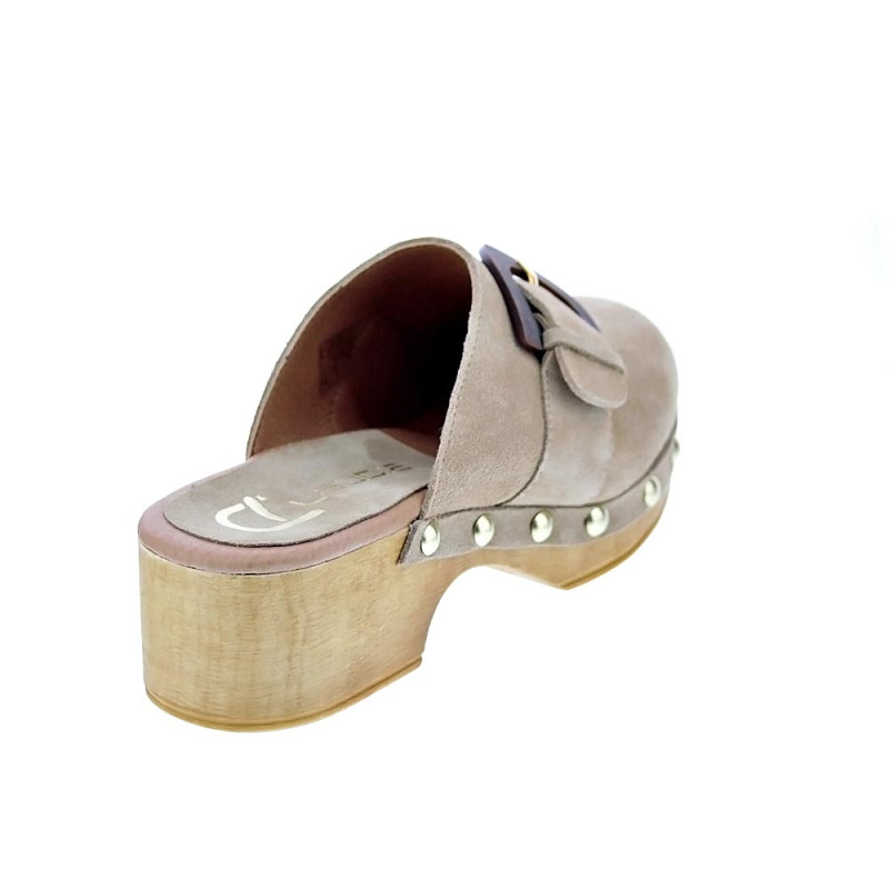 Zuecos Claudia zapatos Mujer modelo Saura Beige 