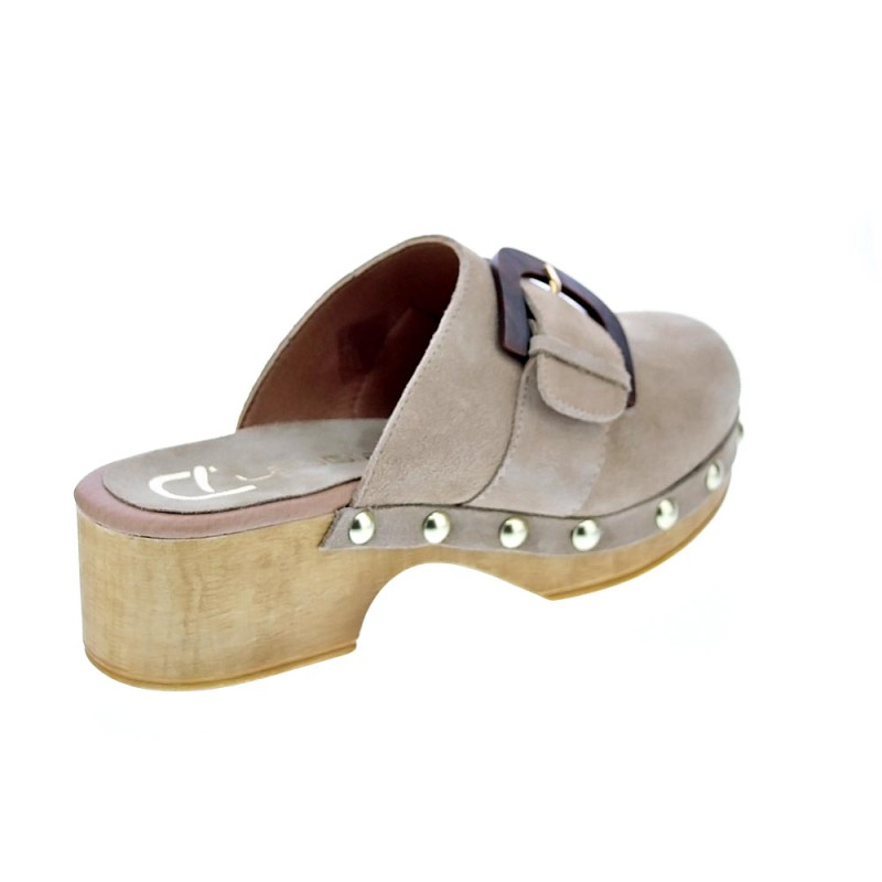 Zuecos Claudia zapatos Mujer modelo Saura Beige 