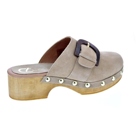 Zuecos Claudia zapatos Mujer modelo Saura Beige 