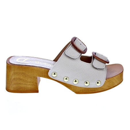 Zuecos Claudia zapatos Mujer modelo Idala Beige 
