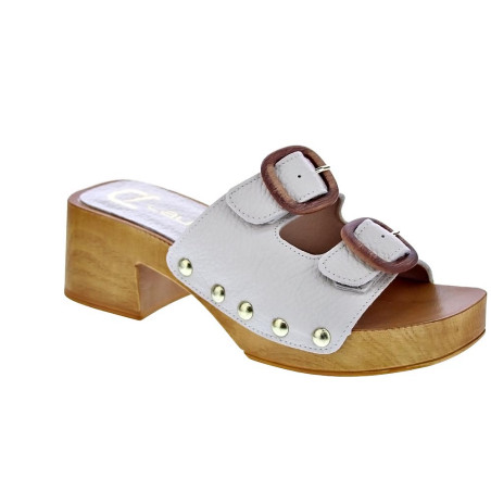 Zuecos Claudia zapatos Mujer modelo Idala Beige 