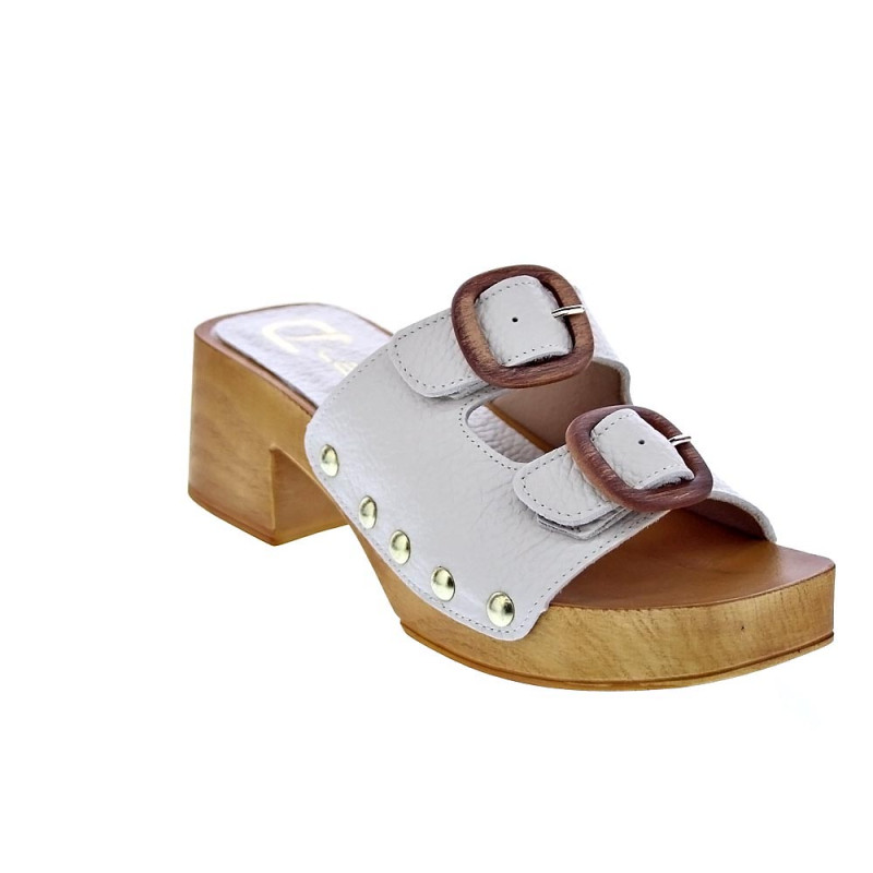 Zuecos Claudia zapatos Mujer modelo Idala Beige 