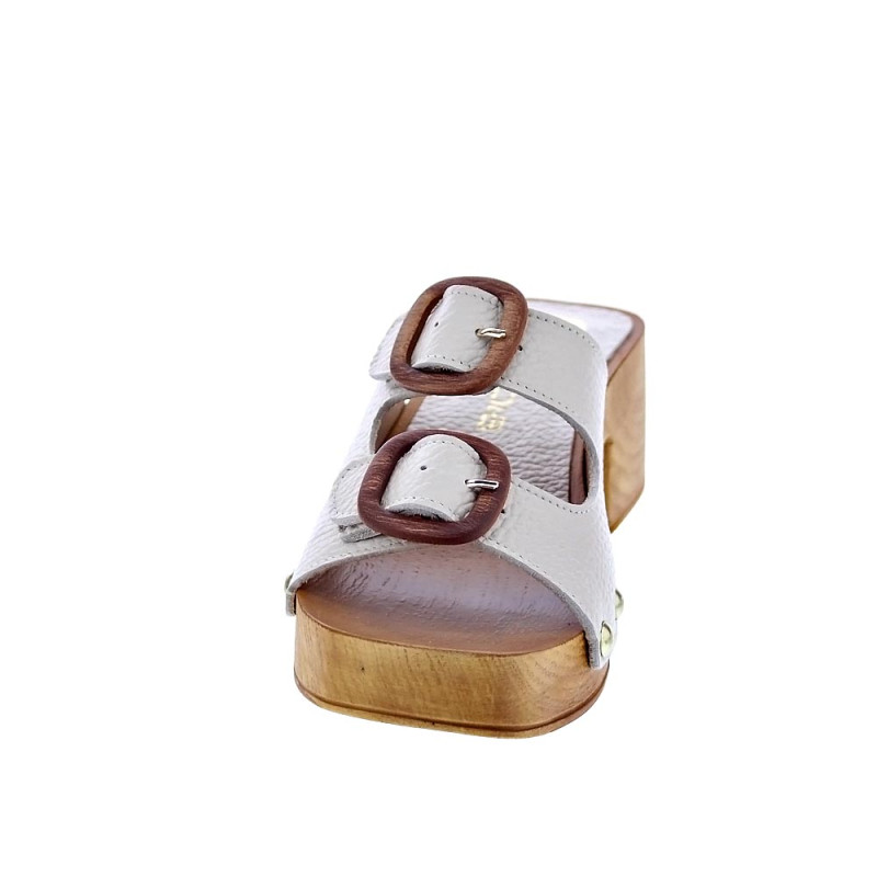 Zuecos Claudia zapatos Mujer modelo Idala Beige 