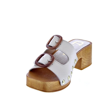 Zuecos Claudia zapatos Mujer modelo Idala Beige 