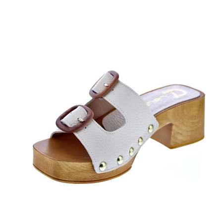 Zuecos Claudia zapatos Mujer modelo Idala Beige 
