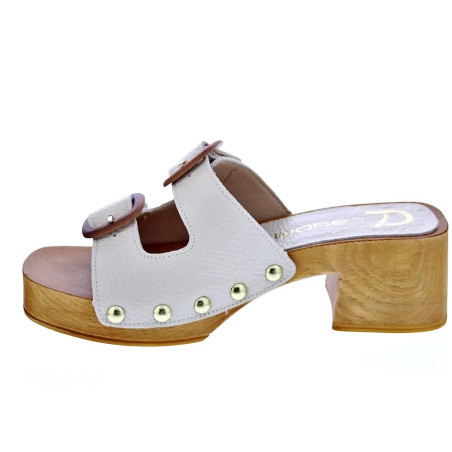 Zuecos Claudia zapatos Mujer modelo Idala Beige 