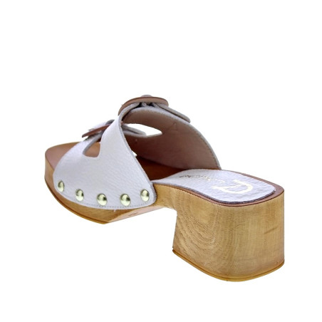 Zuecos Claudia zapatos Mujer modelo Idala Beige 