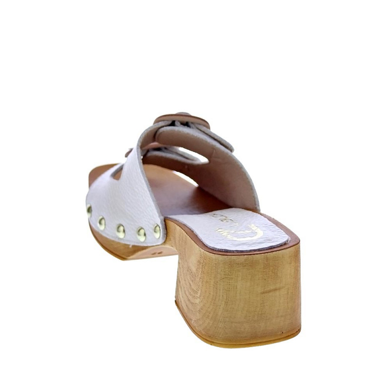 Zuecos Claudia zapatos Mujer modelo Idala Beige 