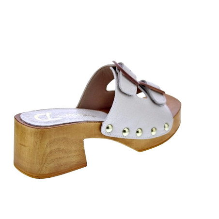 Zuecos Claudia zapatos Mujer modelo Idala Beige 