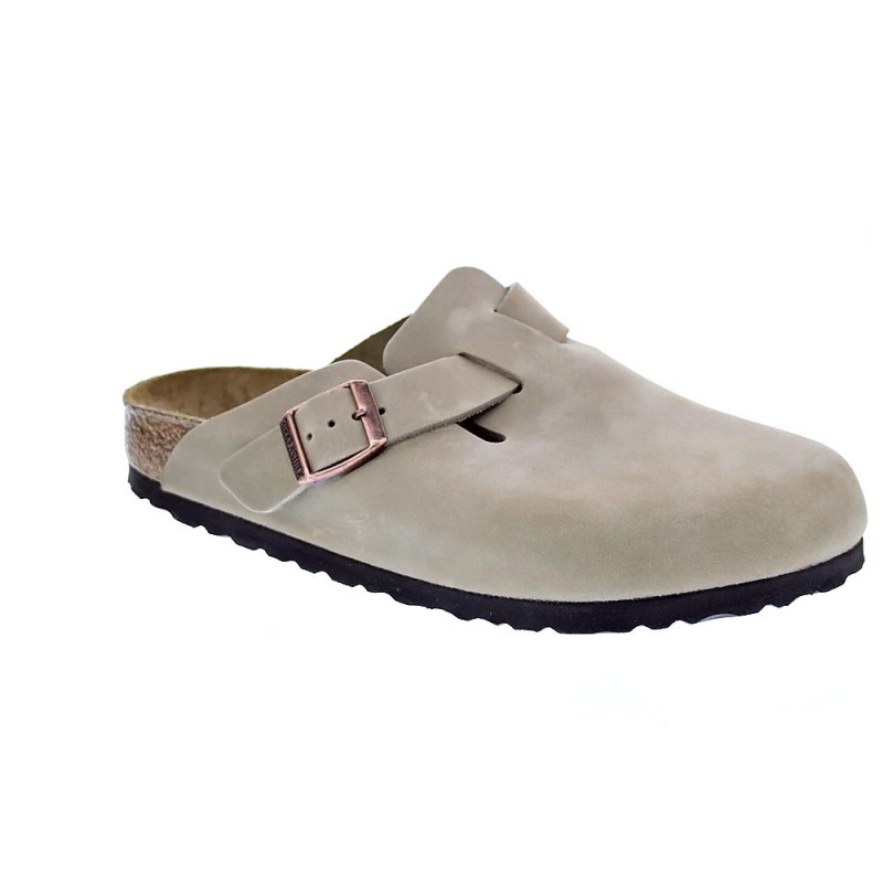 Zuecos Birkenstock zapatos Mujer modelo Boston Marrón Hebilla