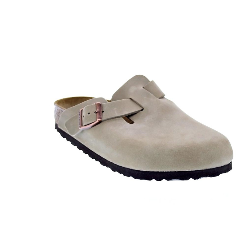 Zuecos Birkenstock zapatos Mujer modelo Boston Marrón Hebilla