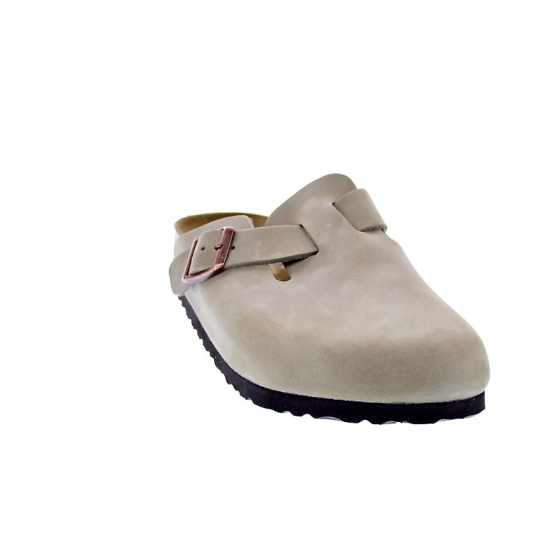 Zuecos Birkenstock zapatos Mujer modelo Boston Marrón Hebilla