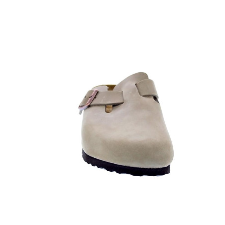 Zuecos Birkenstock zapatos Mujer modelo Boston Marrón Hebilla