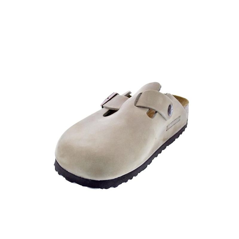 Zuecos Birkenstock zapatos Mujer modelo Boston Marrón Hebilla