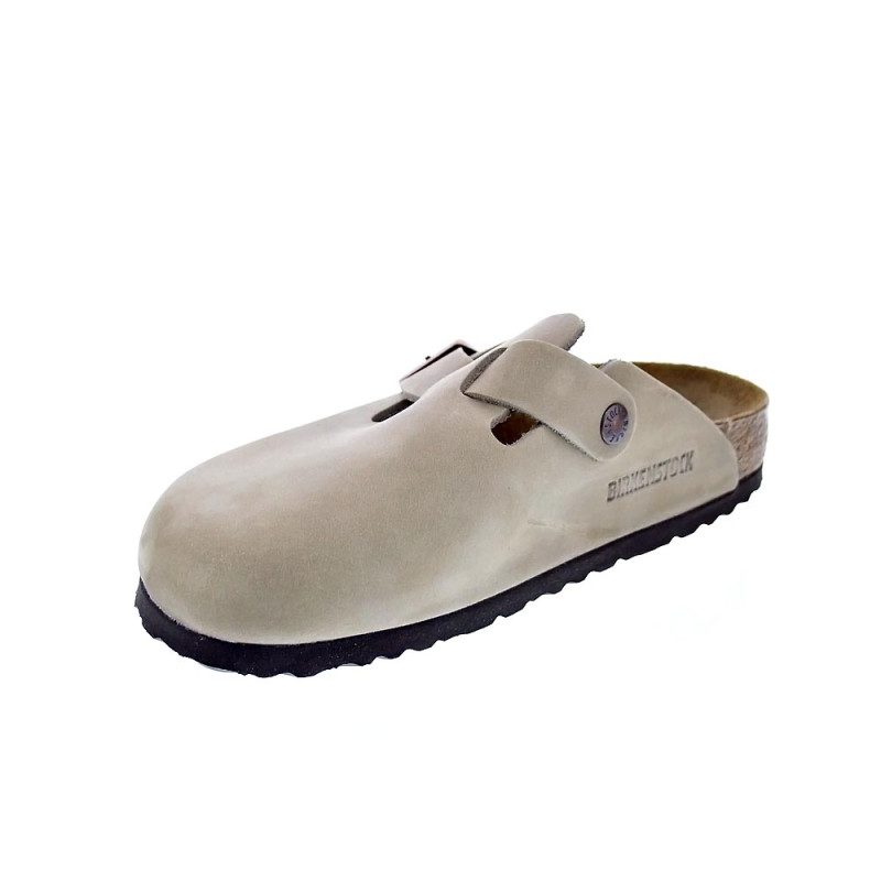 Zuecos Birkenstock zapatos Mujer modelo Boston Marrón Hebilla