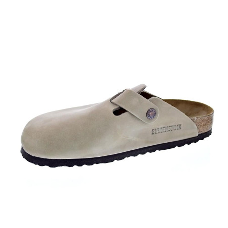 Zuecos Birkenstock zapatos Mujer modelo Boston Marrón Hebilla
