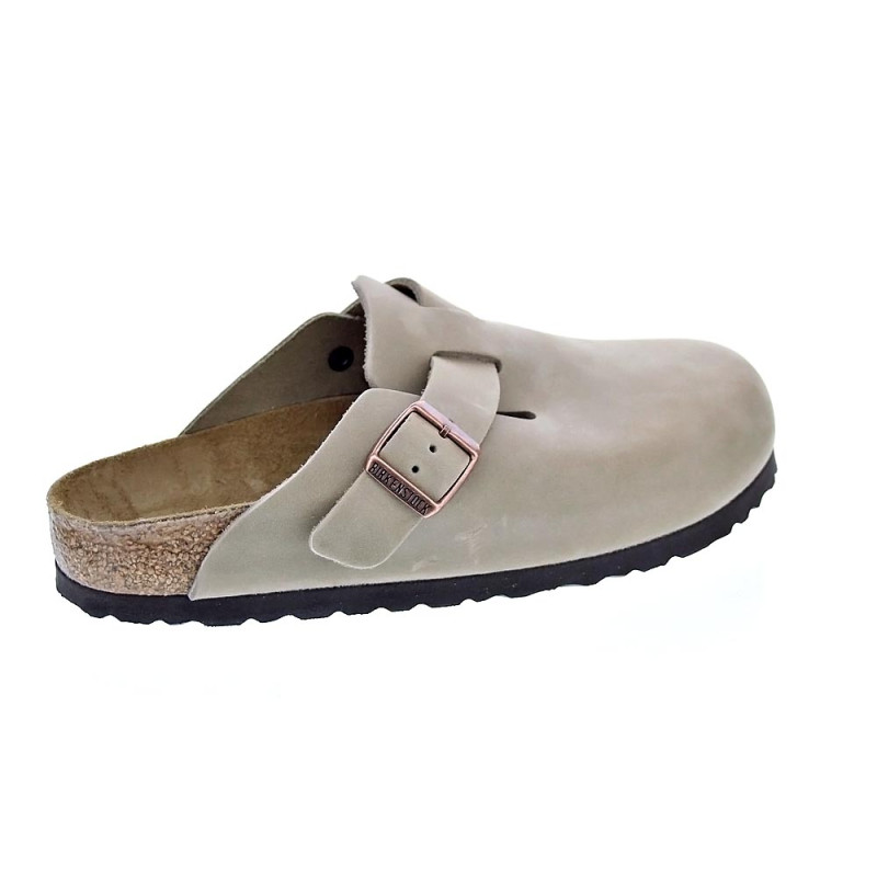 Zuecos Birkenstock zapatos Mujer modelo Boston Marrón Hebilla