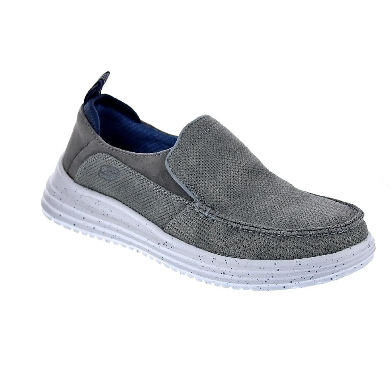 Mocasines Skechers zapatos Hombre modelo Moc Toe Gris Elástico