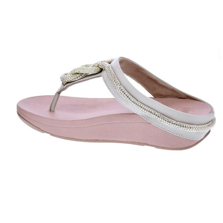 Sandalias FitFlop zapatos Mujer modelo Fino Crystal Toe Beige 